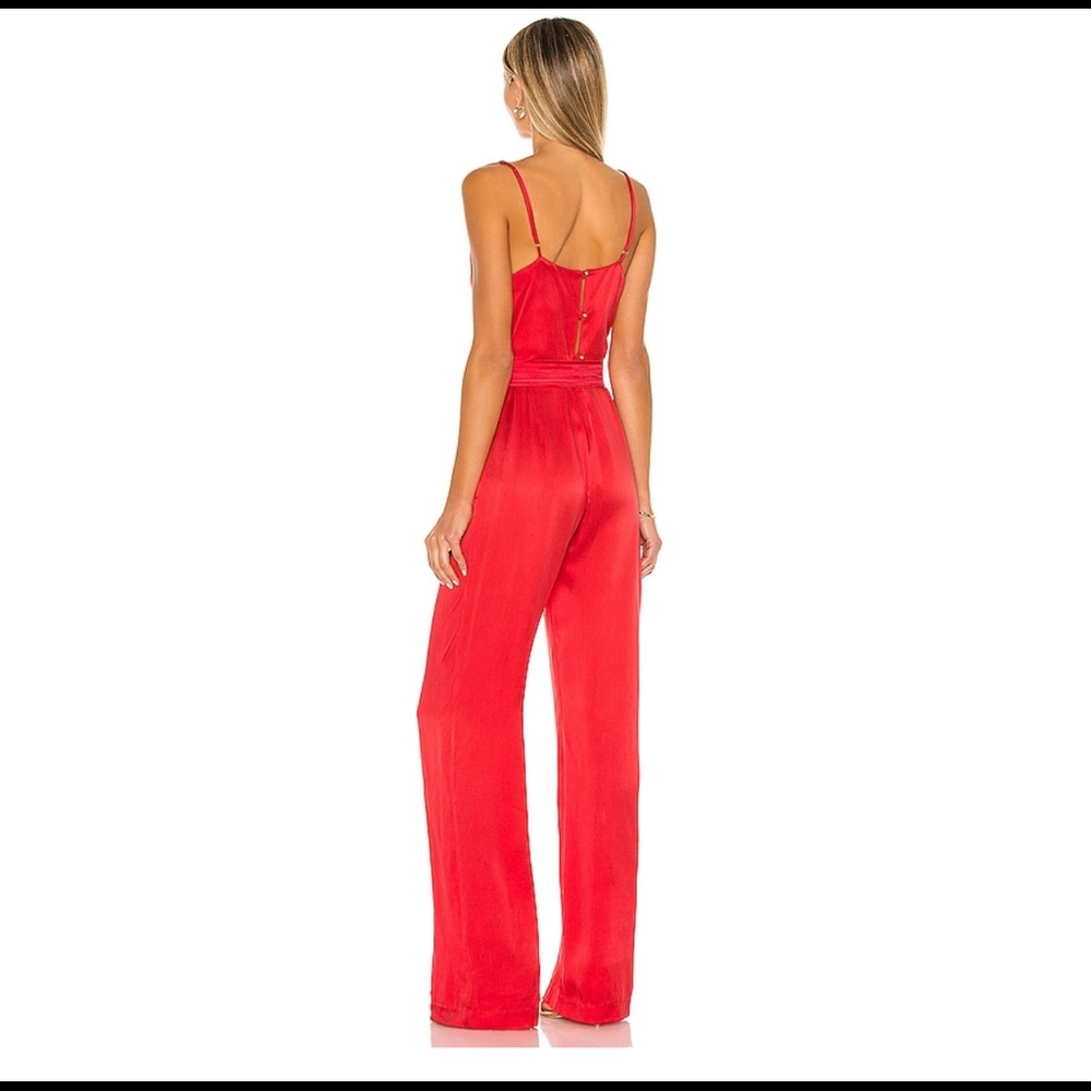 Rocio Solid Jumpsuit In Red Karina Grimaldi Small - image 3